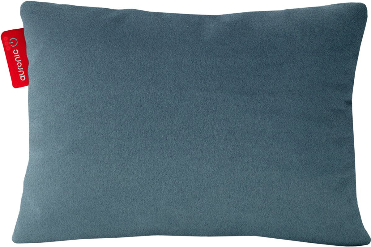 Auronic - Oreiller chauffant infrarouge Classic - 45 x 60 cm - équipé d'une batterie de 10 000 mAh et de 3 modes de chauffage et d'un câble de 2,5 mètres - pour l'intérieur et l'extérieur - Textile bleu gris