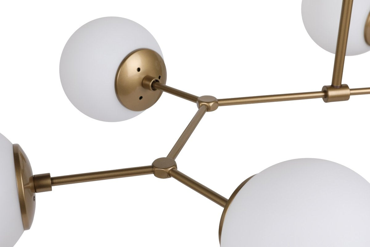 Lampe suspendue Damar 6 Lumières - 100x58x48 cm - Jaune/Blanc - Métal - Hauteur réglable