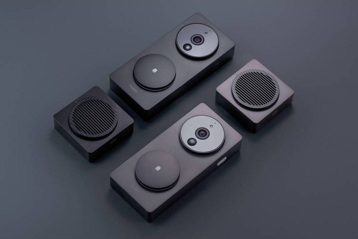 Aqara Smart Video Doorbell G4 Black - Grand Angle 162° - HD 1080P - Angle de montage 20° - Batterie et filaire - Reconnaissance des visages AI - Carillon intérieur inclus