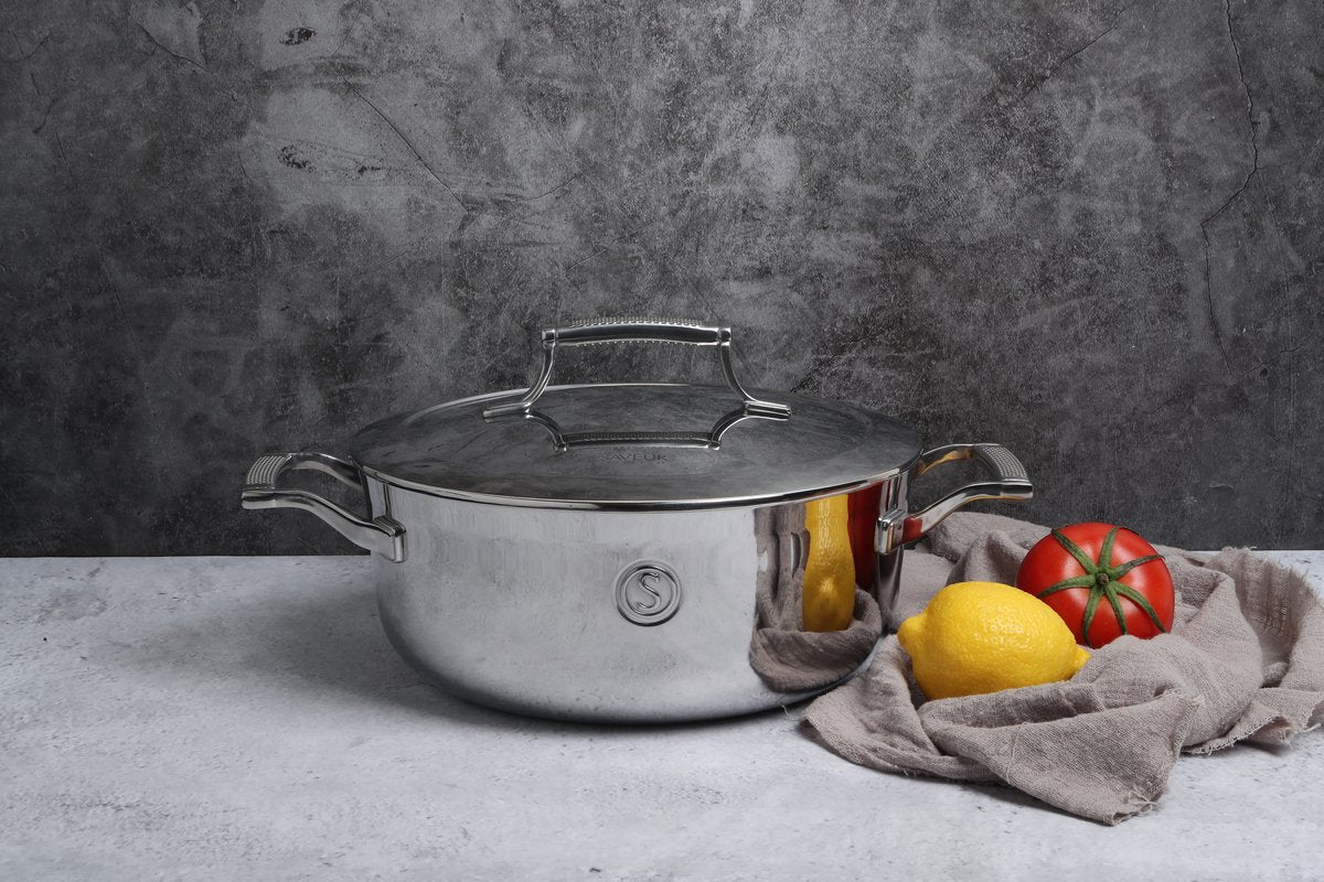 Cocotte avec couvercle - Saveur Selects - 25cm - Acier inoxydable - Compatible induction et four -