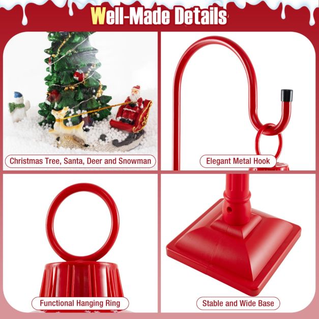 Coast Christmas Lantern Pole - Boule de neige - Effets sonores - 32 x 32 x 173 cm - Rouge