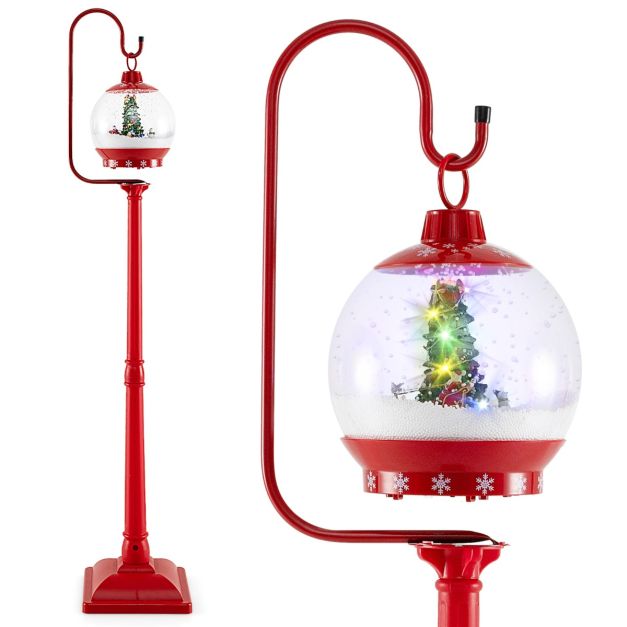 Coast Christmas Lantern Pole - Boule de neige - Effets sonores - 32 x 32 x 173 cm - Rouge