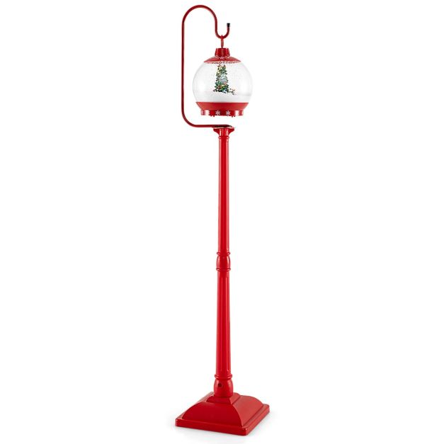 Coast Christmas Lantern Pole - Boule de neige - Effets sonores - 32 x 32 x 173 cm - Rouge