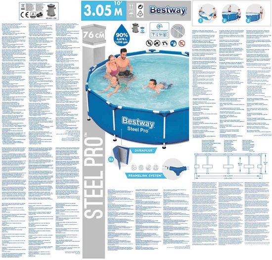 Piscine Bestway Steel Pro - Ø 305 x 76 cm