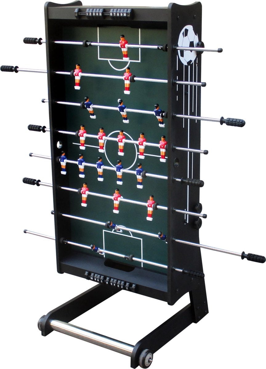 Cougar Scorpion Kick Football Table pliable en noir - Baby-foot avec 2 balles et compteur de score - Baby-foot d'intérieur 126x61x80cm