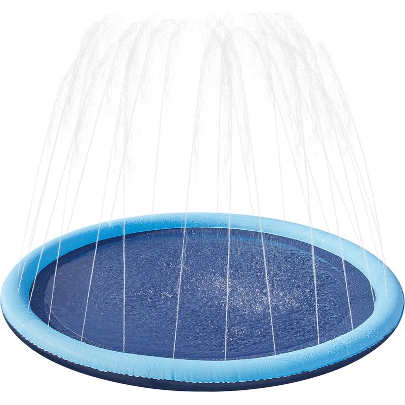 Bain pour chien Yaheetech 150 cm - bain pliable avec jets d'eau - PVC antidérapant - bleu