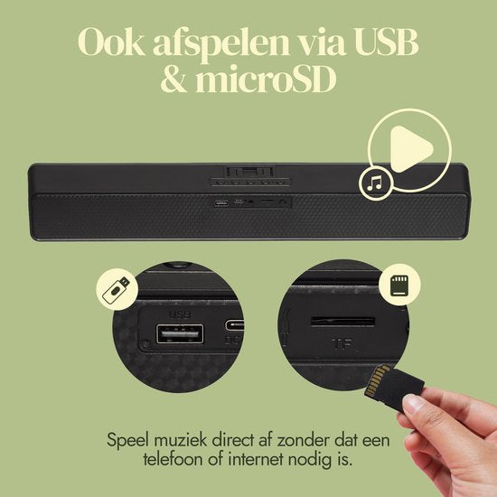 Barre de son Denver avec Bluetooth - support pour téléphone et éclairage intégré - DSB1011