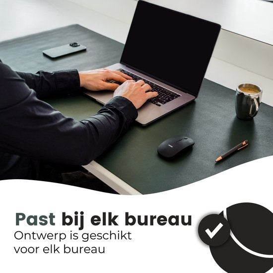 Tapis de bureau professionnel WURK - cuir synthétique - Organisateur de bureau - Accessoires de bureau - Comprend un clip pour câble - Tapis de souris XXL - 120x60 - Vert