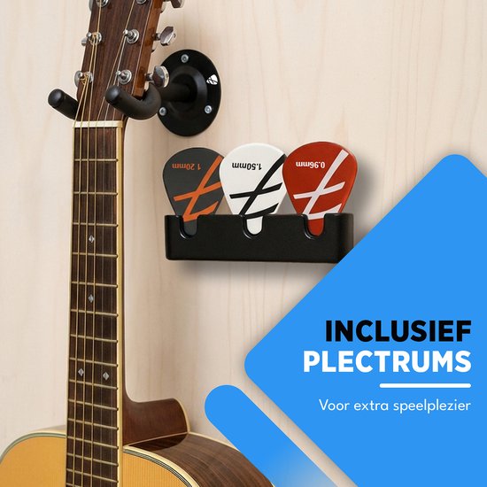 Support mural pour guitare Finesse - Lot de 2 - avec médiators - Support mural - Support pour guitare