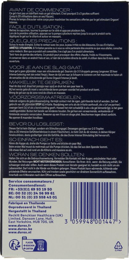 Durex - Intense Orgasm Gel - 10 ml - Gel stimulant, orgasme renforcé
