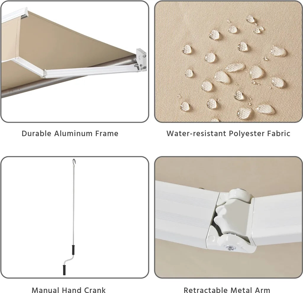 Bras pliant Yaheetech - 250 x 200 cm - Beige
