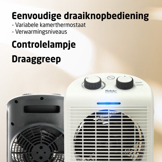 Fakir Trend HL 100 Poêle électrique - Chauffage avec ventilateur - Blanc/Gris