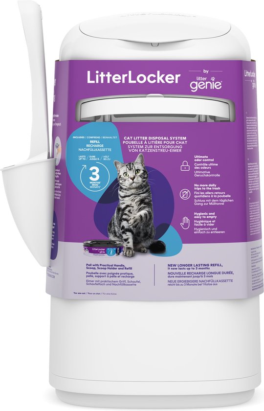 Litter Locker Litterlocker By Genie - Accessoires pour bac à litière - 24,3 x 23 x 7 cm Blanc