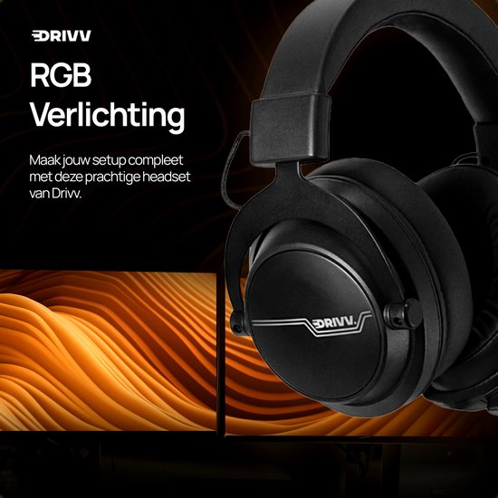 Drivv. PRO Casque de jeu sans fil avec microphone - Casque de jeu Bluetooth adapté à PS4, PS5, Xbox Series et PC - Sans fil 2.4GHz