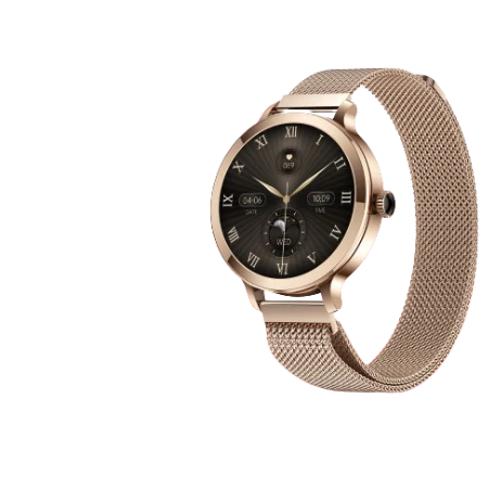 Golden Sound AMOLED Smartwatch Ladies - 3 bracelets supplémentaires - Convient à tout ordinateur portable et smartphone - Podomètre - Moniteur de sommeil - Moniteur de saturation - 40mm