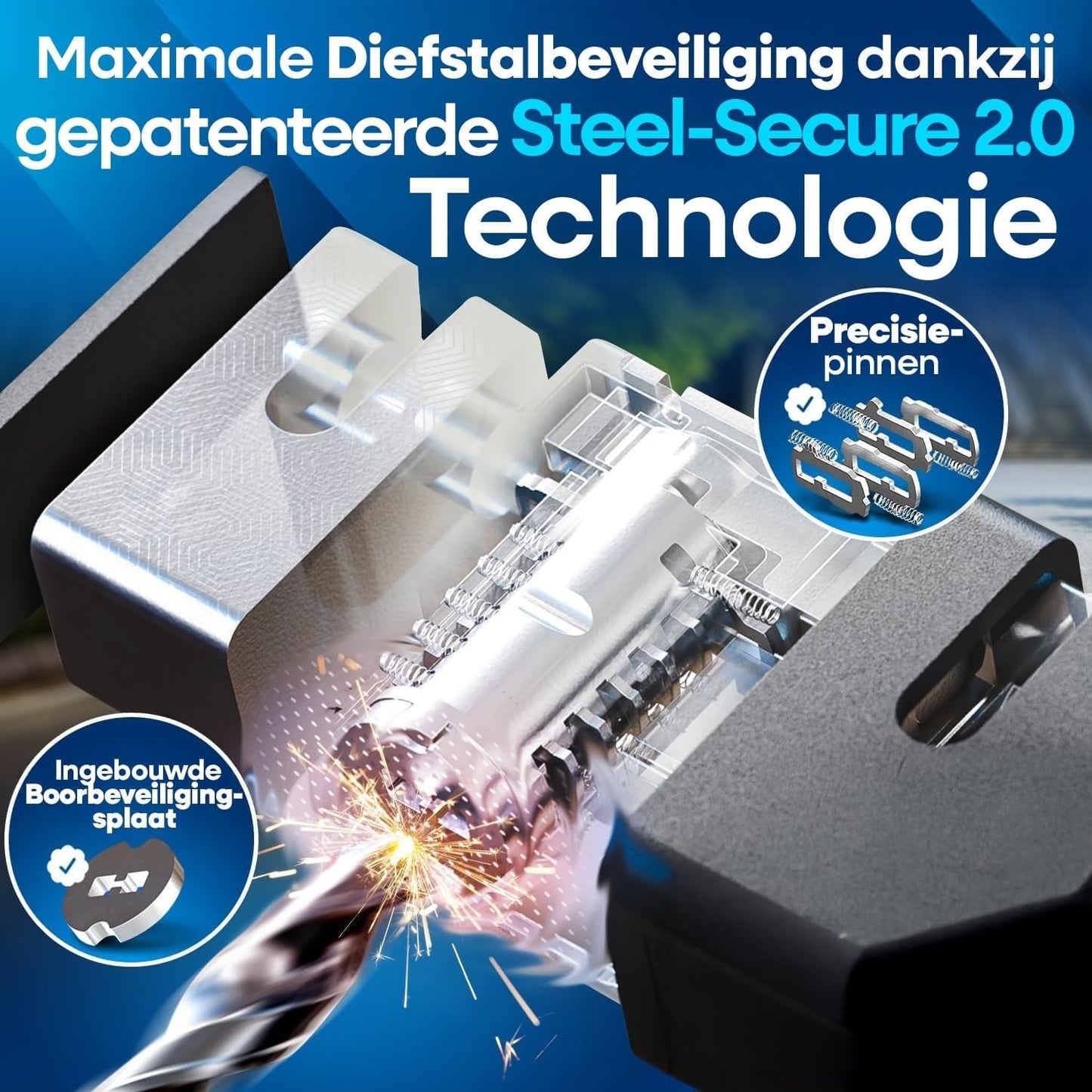 NEXTCOVER® Cadenas pliant pour vélo FoldOne avec code de combinaison FoldBasic 120 cm I Cadenas à chiffres avec technologie SteelSecure I Cadenas pour vélo cadenas pliant haute sécurité incl. support