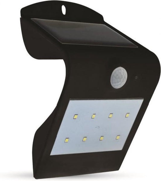 V-TAC VT-767-B Applique solaire - IP65 - Noir - 2W - 200 Lumens - 4000K + 3000K