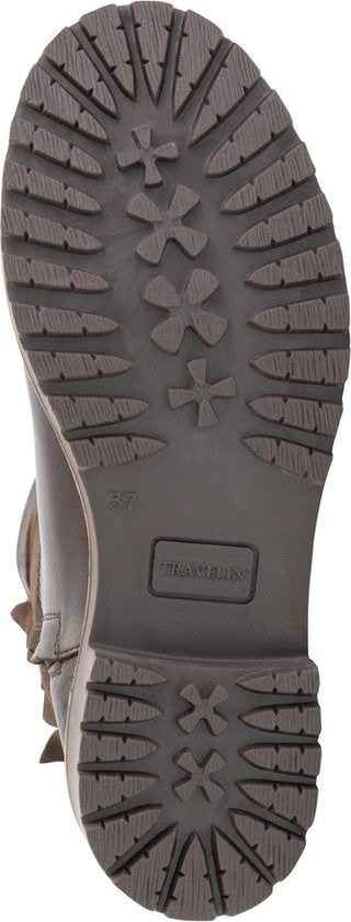Travelin' Gyland Bottes en cuir pour dames - Bottes doublées de laine - Cuir marron foncé