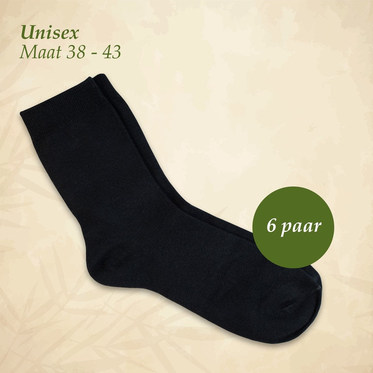 Chaussettes en bambou Saaf - 6 paires - Taille 38-43 - Femme / Homme - Noir