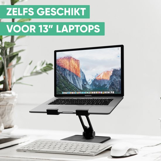 Serve Tablet Holder XL Foldable - Extra Sturdy & Stable - Black Collapsible Stand for Table or Desk - Noir