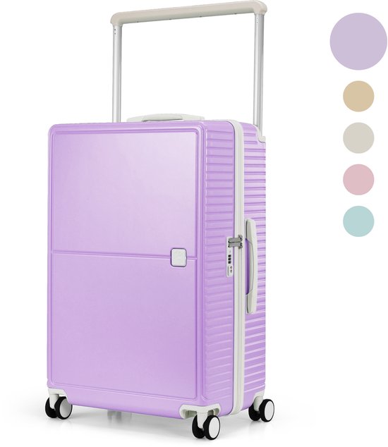 Skycases City Walker - Valise de voyage moyenne 77L - Légère et résistante - Roues pivotantes à 360° - Verrouillage TSA d'origine - Housse de protection et pochette humide incluses - 66 x 45 x 26 cm - Violet