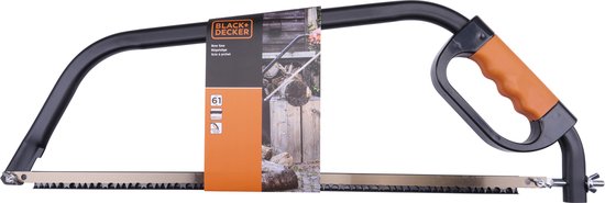 BLACK+DECKER Scie à archet - 24"/ 61CM - Poignée souple et confortable - Absorption des chocs - Protection des articulations - Acier - Noir/Orange