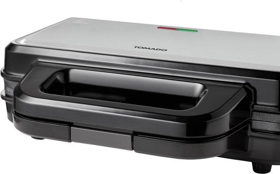 Appareil à croque-monsieur Tomado TGP2002S pour 2 croque-monsieur - Plaque de cuisson - Panini - Sans PFAS - 1 000 watts - Acier inoxydable