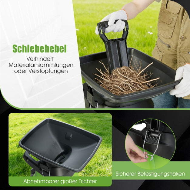 Broyeur de jardin électrique Coast 3000 W – Branches jusqu'à 45 mm – 50 L – Vert