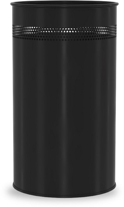 BRASQ Trashcan Metal Office/Home Use - Poubelle - Corbeille à papier - Rond - Poubelles - Noir 21 litres