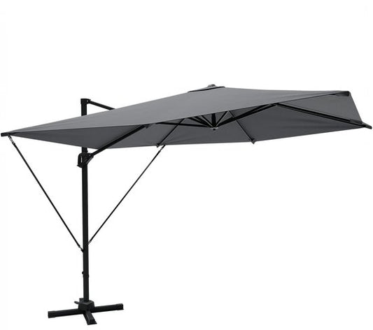 LifeGoods Parasol - 300x300 cm - inclinable - 7 supports - imperméable - avec housse - Anthracite