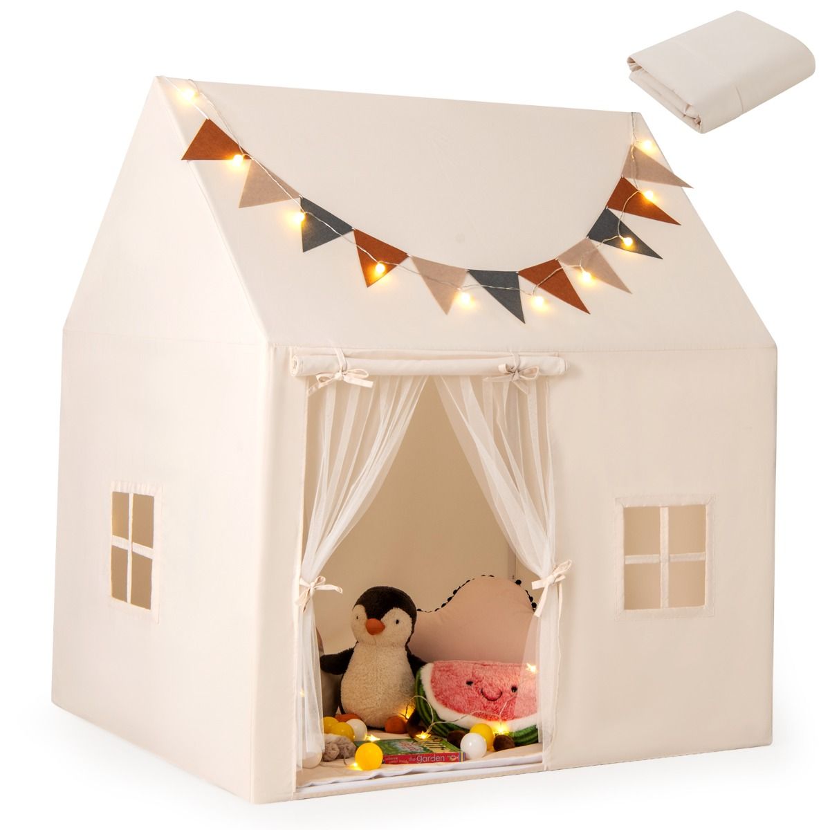 Coast Play Tent for Children - Incl. Light String - 123 x 107 x 137 cm - Beige
