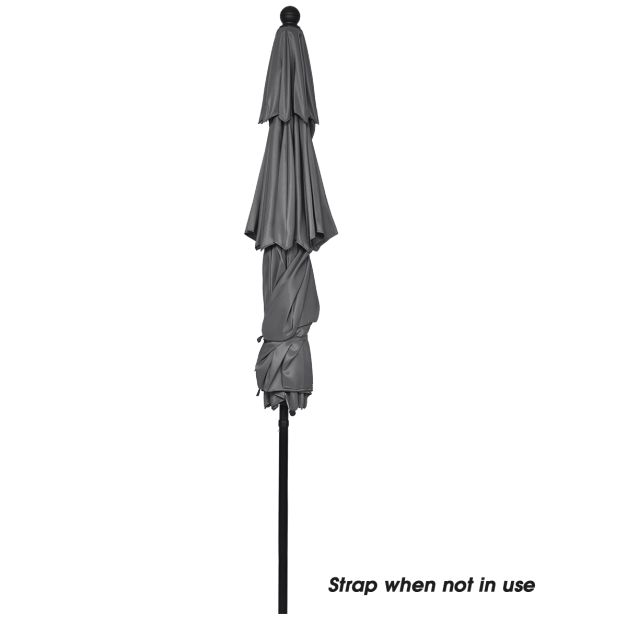 Parasol Coast - 300 cm - Articulé - Coupe-vent - Aluminium - Protection UV - Gris