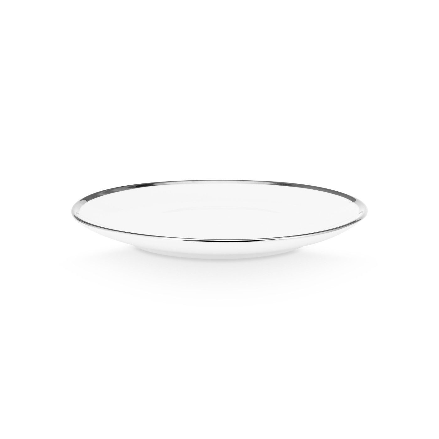 VTWonen Set de 4 assiettes à déjeuner - Blanc/Argent - Porcelaine