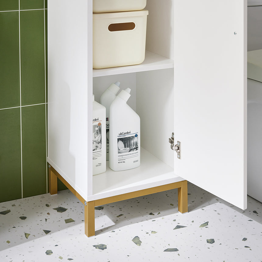 SoBuy BZR181-W Meuble à colonnes pour salle de bains, meuble de rangement étroit