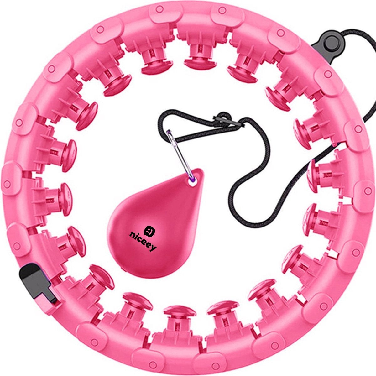 Cerceau Hula Hoop Fitness - Niceey - avec poids - Rose