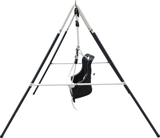 Balançoire pour bébé AXI en métal avec siège, anthracite/crème - Ensemble de balançoire autoportante pour l'intérieur et l'extérieur