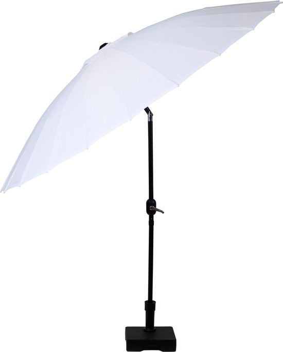 Camp Active Parasol - Parasol pour balcon et terrasse - ⌀250 x 240 cm - Parasol à bâtons - Parasol sans pied - Blanc