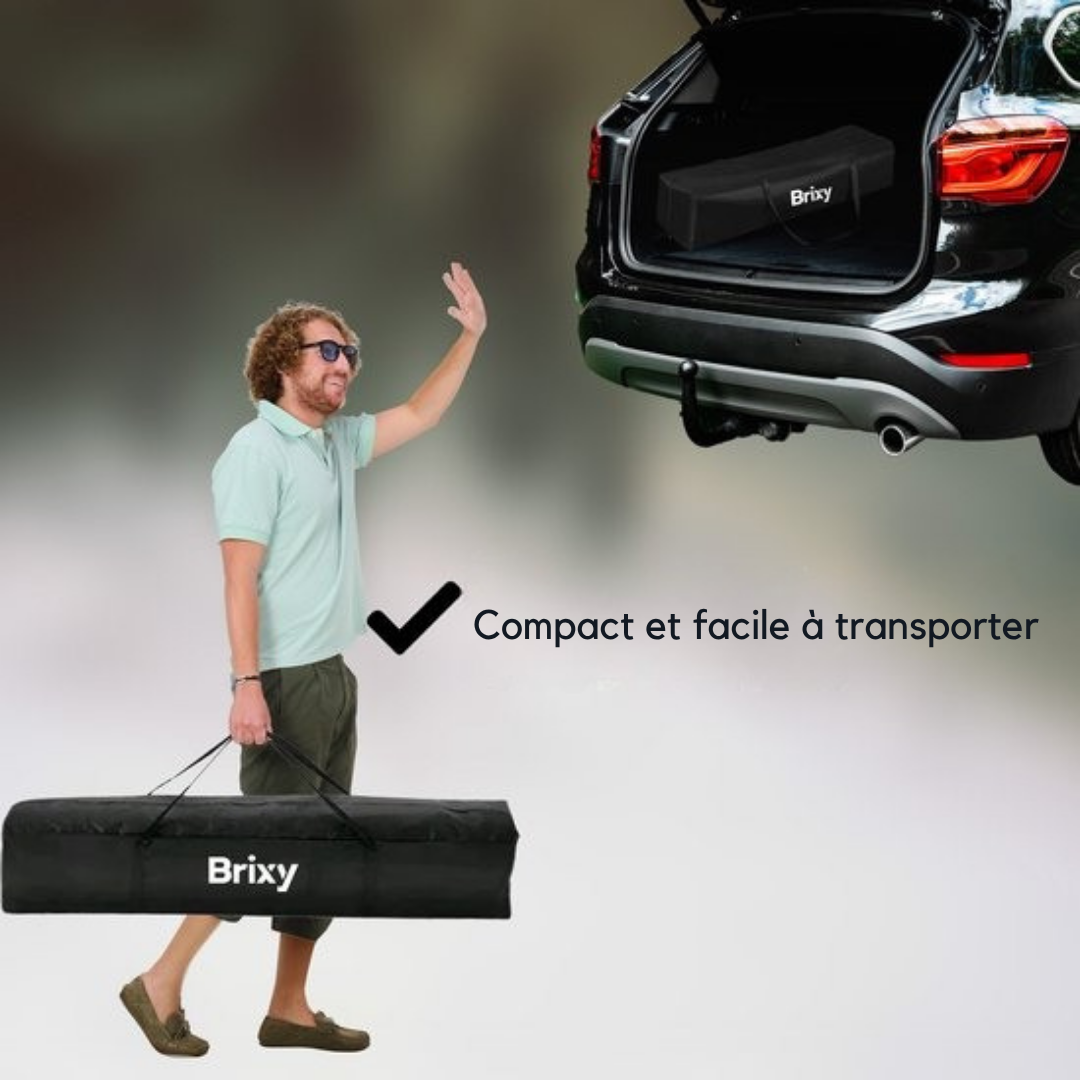 Tente de fête Brixy - Pliable - Etanche - 3x3m - H280/310cm - Noir