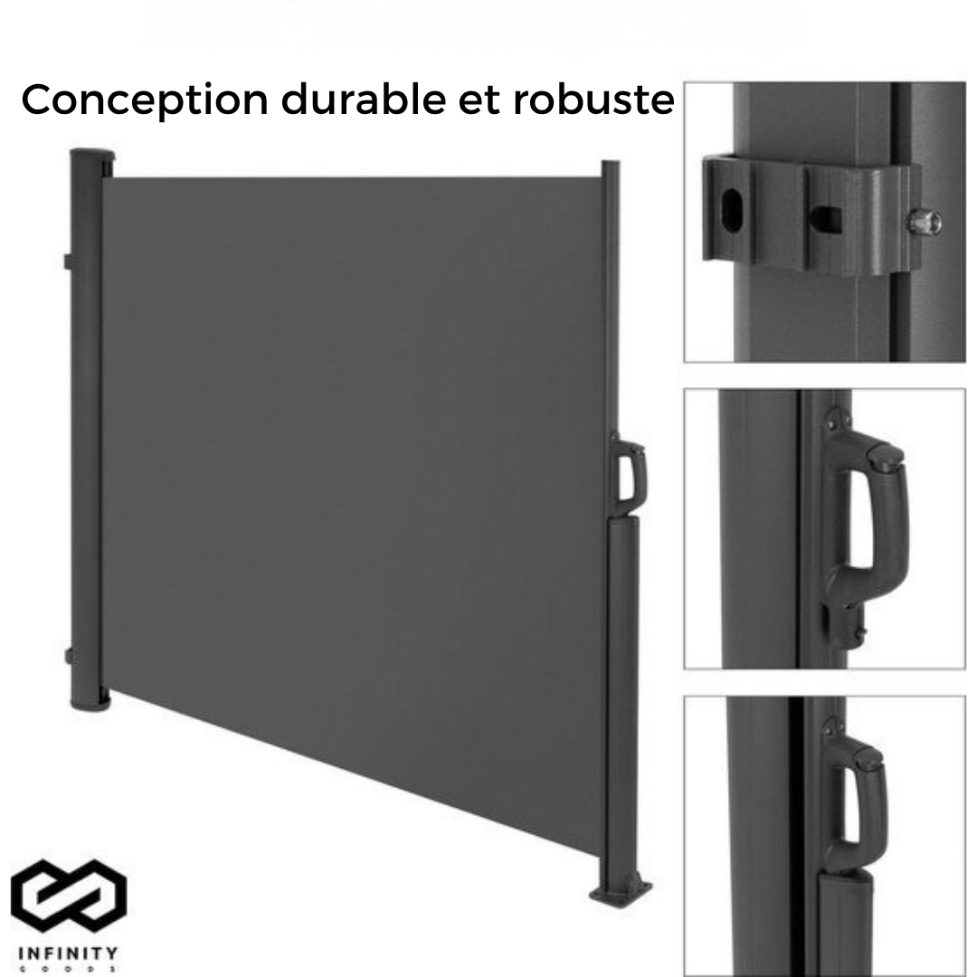 Store latéral - Infinity Goods - 300 x 160 cm - Extensible - Résistant aux intempéries - Anthracite