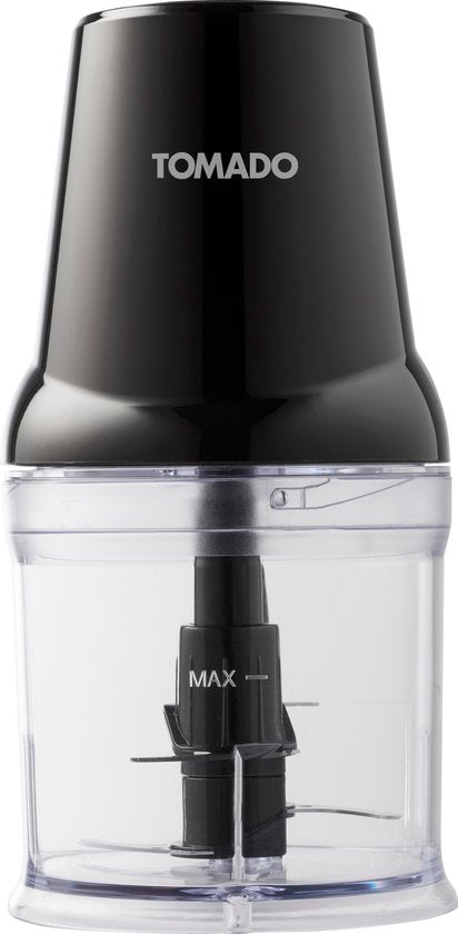 Tomado TCH2001B - Hachoir - 360 ml - 2 lames en acier inoxydable - 400 watts - Coupe, hache et mélange - Noir