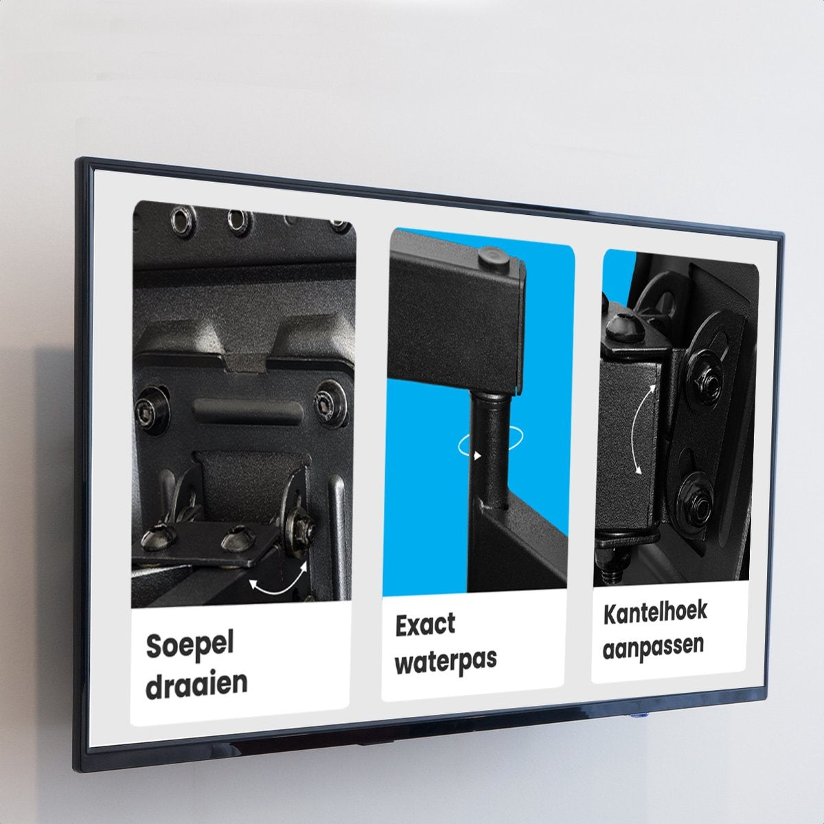 Support mural pour écran - Auronic - Support TV - Rotatif et inclinable - 37 à 70 pouces - jusqu'à 60 KG - Noir