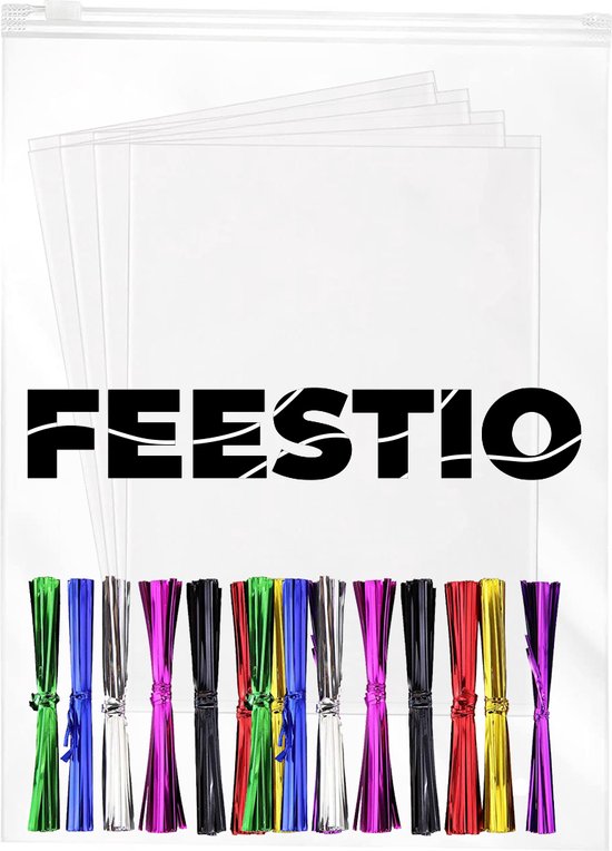 Feestio Party Bags Transparent - Treat Bags children's party - Cellophane bags - Candy bags - gift bags