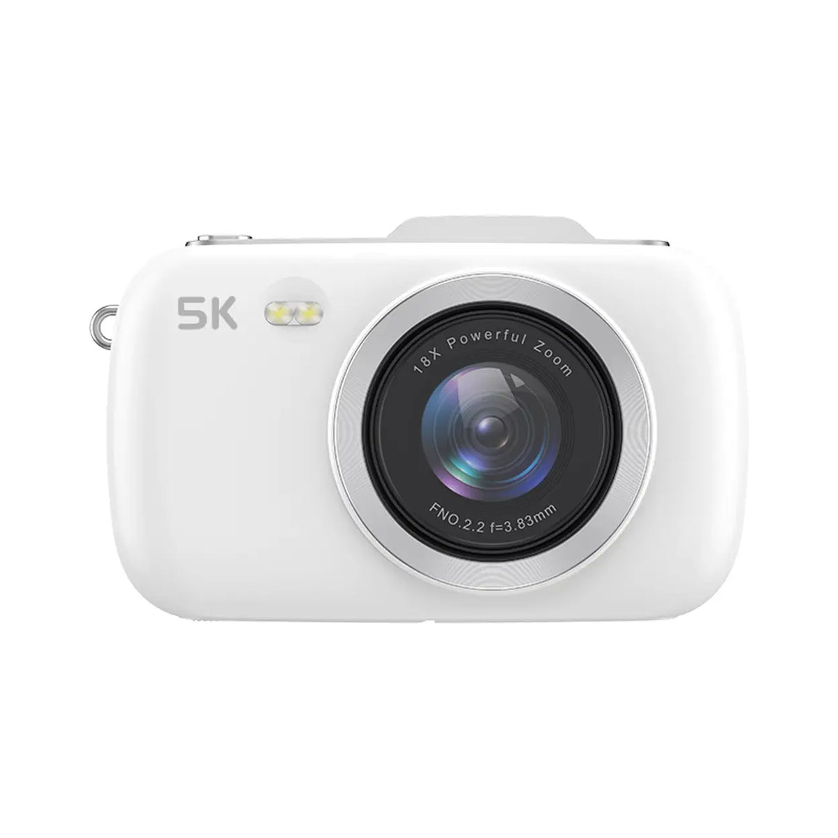 Caméra numérique de vlog Komery G7 - Blanche - Vidéo 5K - Photo 80 MP - Zoom 18x - Appareil photo compact « viser et photographier »