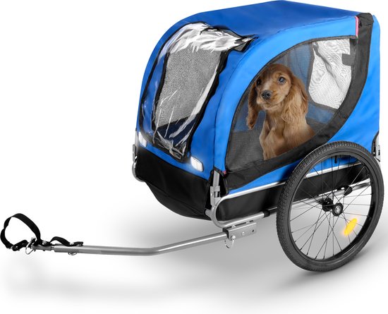 Bicycle Gear Dog Bike Trailer - Blue - 40kg - With Rain Cover & Reflectors