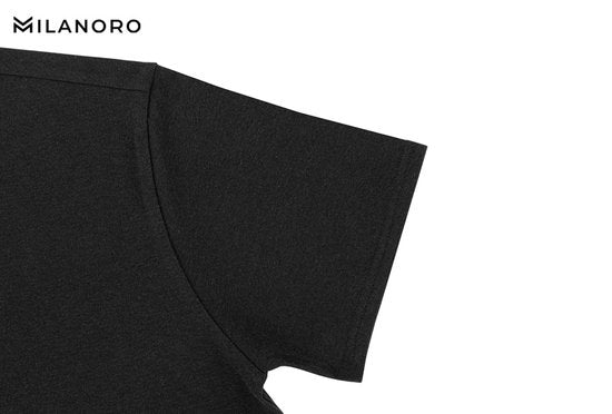 3 T-shirts en bambou doux - Noir - Col rond - L