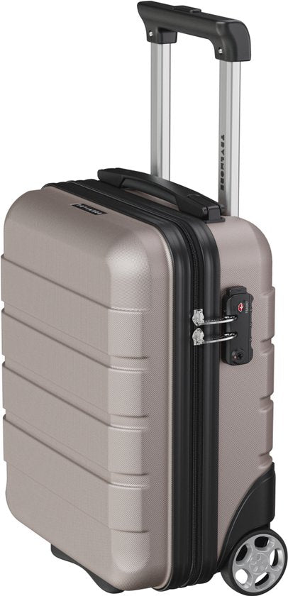 Valise cabine TRVLMORE - 40 x 30 x 20 cm - Modèle à placer sous le siège - 24 L - Serrure TSA - 2 roulettes - Or rose