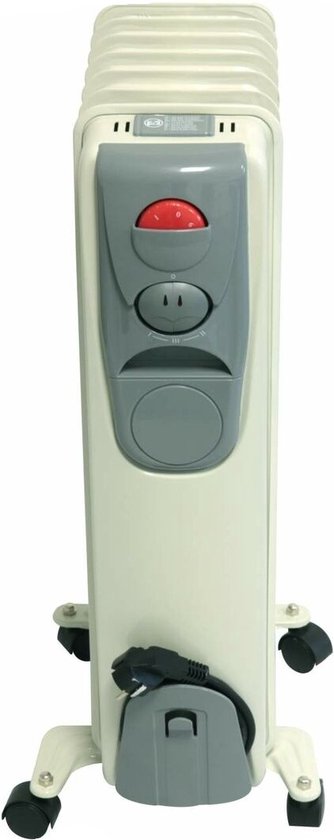 Deski Radiateur électrique à huile avec 7 pales - Chauffage - 1500 W - Blanc