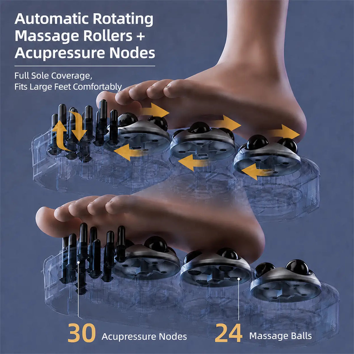 Appareil de massage électrique pour les pieds Kasj Z201 avec 6 rouleaux - Stérilisation par UV