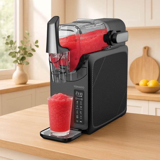 Tomado TSM2002B - Machine à granulés - Machine à granulés 5 en 1 - Slush Puppy - 2 litres de granulés - Jusqu'à 12 heures de boissons glacées - Commande tactile - Noir