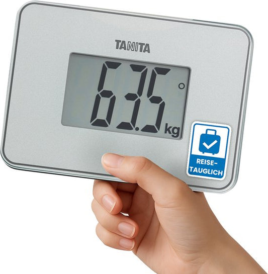 Petite balance - La plus petite mini-balance numérique au monde - Format de voyage avec housse de protection - Blanche - TANITA® HD-386